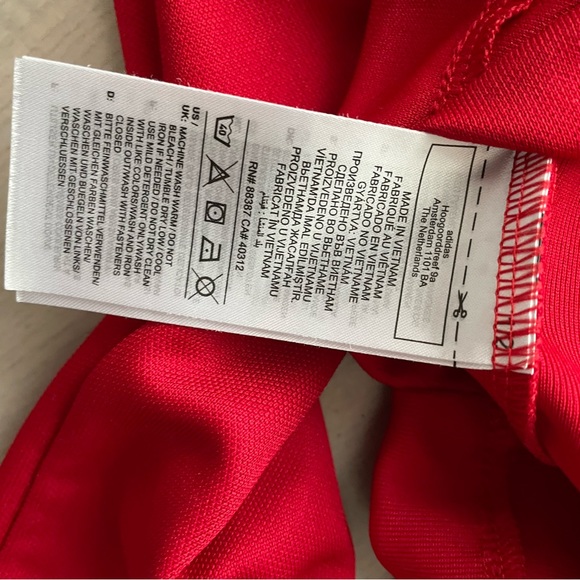 Adidas Three Stripe Red Track Jacket made w/ some recycled materials - Picture 9 of 9